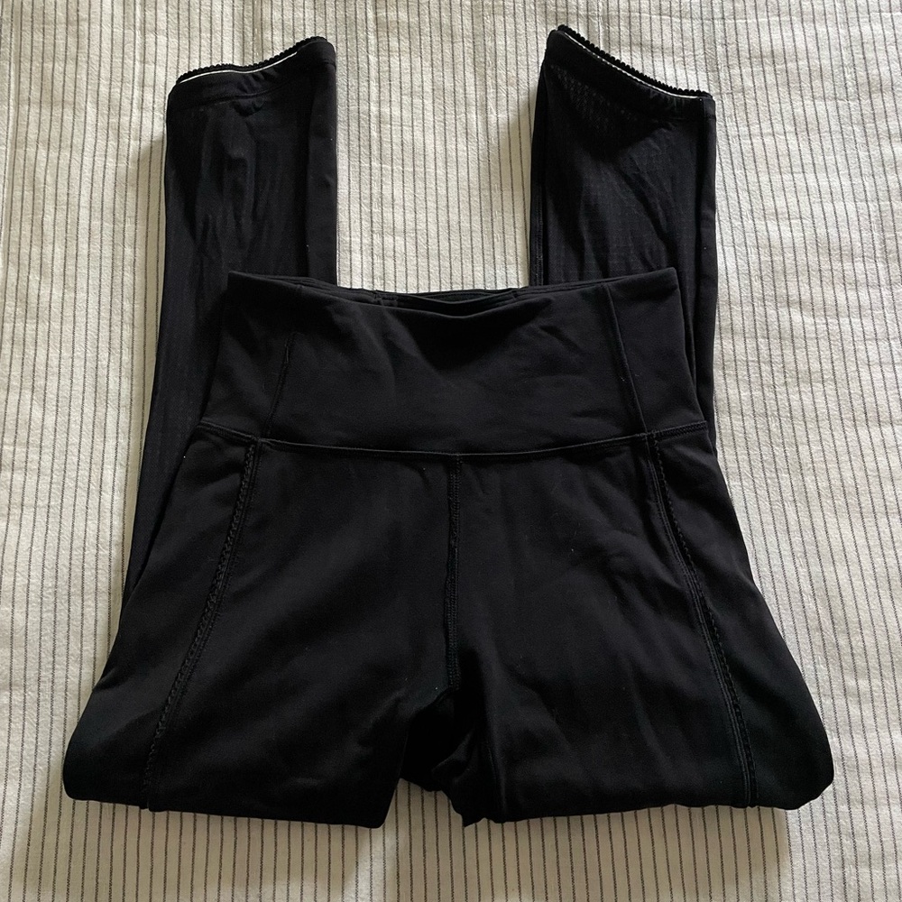Lululemon Athletica Black Mesh Leggings Sleek Performance Wear
